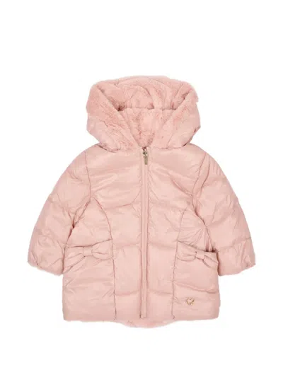 Mayoral Babies' Reversible Faux-fur-trim Jacket In 粉色