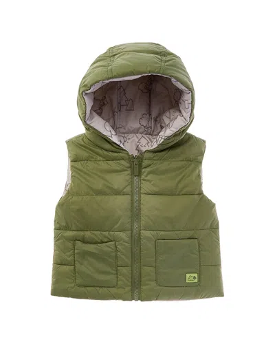 Mayoral Kids' Reversible Printed Padded Gilet In Green