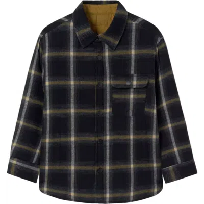 Mayoral Kids'  Reversible Quilted Overshirt In Black