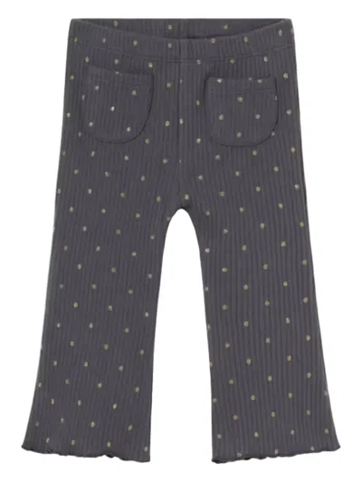 Mayoral Ribbed Flared Baby Leggings In Gray