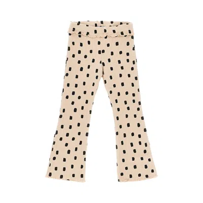 Mayoral Kids' Ribbed Flared Leggings In Brown