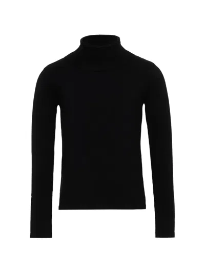 Mayoral Kids' Roll-neck Ribbed Sweater In Black