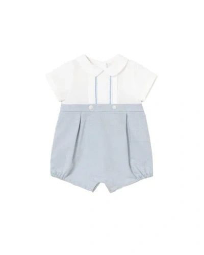 Mayoral Kids'  Romper With Peter Pan Collar In Blue