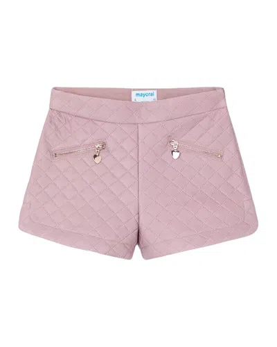 Mayoral Kids' Rose Quilted Shorts In Pink
