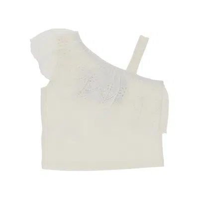 Mayoral Ruffled Asymmetrical Top Kids In White