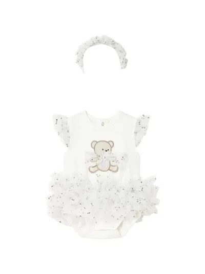 Mayoral Babies' Ruffled Bodysuit Set In White