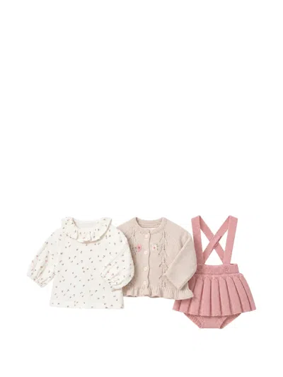 Mayoral Babies' Ruffled Floral-print Outfit (set Of Three) In Multi