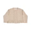 Mayoral Ruffled Lurex Knit Cardigan Kids In Gold
