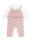 Mayoral Ruffled Romper Set In Pink