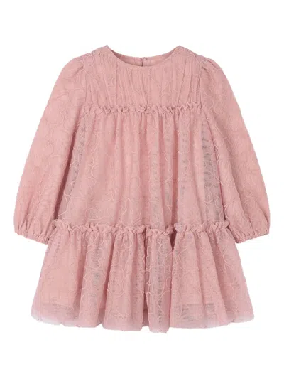 Mayoral Ruffled Tulle Dress In Pink