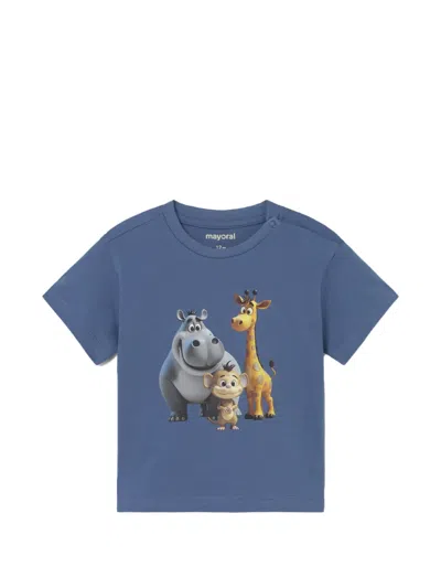 Mayoral Babies' Safari Animals T-shirt In Blue