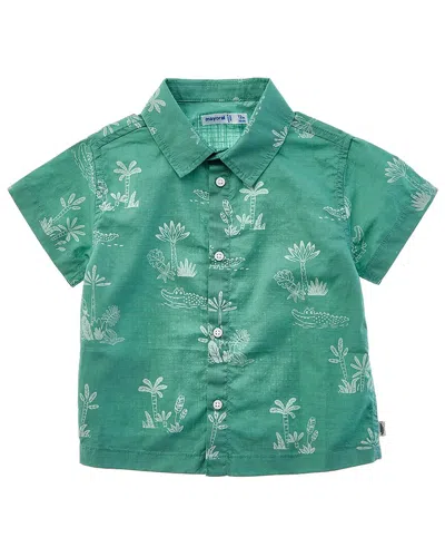 Mayoral Kids' Safari Print Shirt In Green