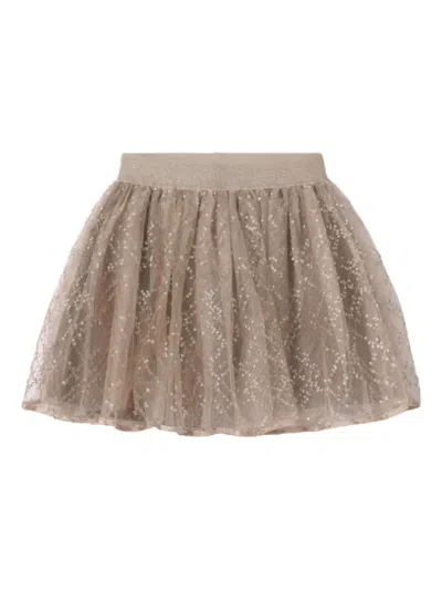 Mayoral Kids' Sequin-embellished Tulle Skirt In Neutral