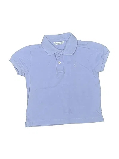 Pre-owned Mayoral Kids' Short Sleeve Top Blue Collared Neckline Tops