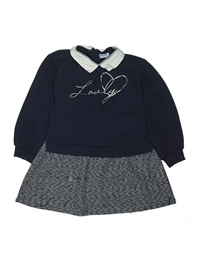 Pre-owned Mayoral Kids' Short Sleeve Top Blue Collared Neckline Tops