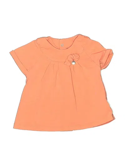 Pre-owned Mayoral Babies' Short Sleeve Top Orange Crew Neck Tops