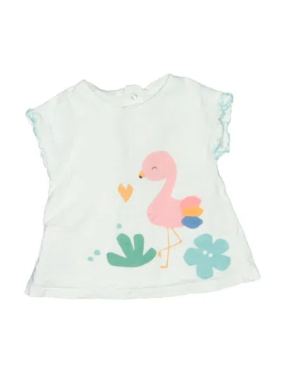 Pre-owned Mayoral Babies' Short Sleeve Top Teal Ruffles Neckline Tops In Blue