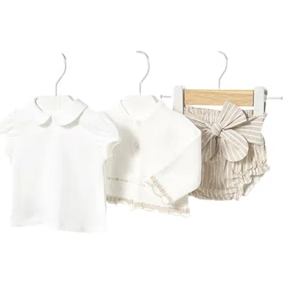 Mayoral Babies'  Shorts 3 Piece Set In Beige