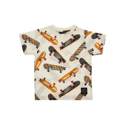 Mayoral Skateboard Print T-shirt Kids In White
