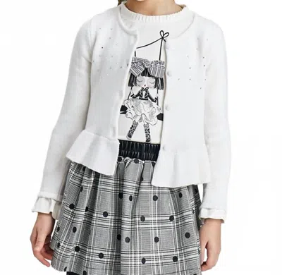 Mayoral Kids' Sparkle Cardigan In White