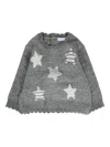 Mayoral Star-pattern Scalloped-hem Sweater In Gray