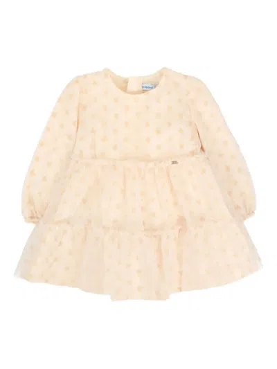 Mayoral Babies' Star-print Tiered Dress In Neutral
