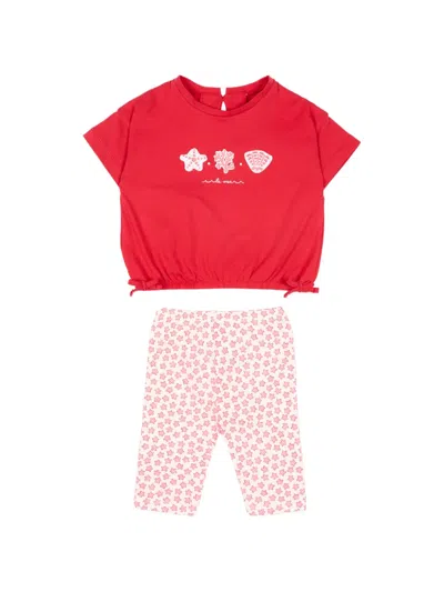 Mayoral Babies' Star-print Trousers Set In Red