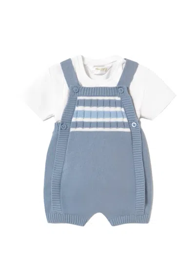Mayoral Babies' Stripe-detail Romper In Blue