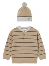 Mayoral Striped Button Sweater Hat In Multi