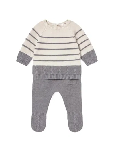 Mayoral Babies' Striped Cable-knit Sweater And Trousers Set In Multi