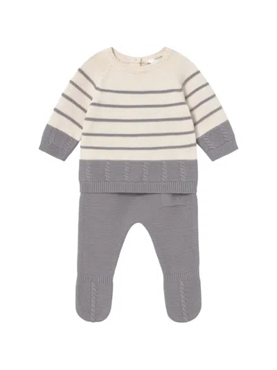 Mayoral Babies' Striped Cable-knit Sweater And Trousers Set In Multi