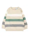 Mayoral Striped Cotton Sweater In Neutral