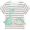 Mayoral Striped Dinosaur T-shirt In Teal