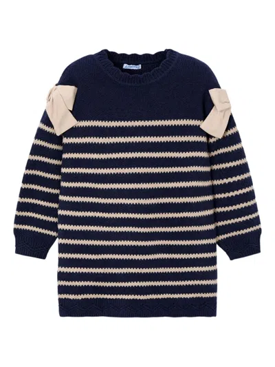 Mayoral Striped Dress In Blue
