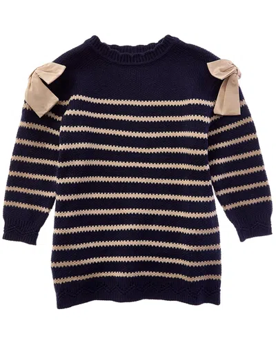 Mayoral Striped Dress In Blue