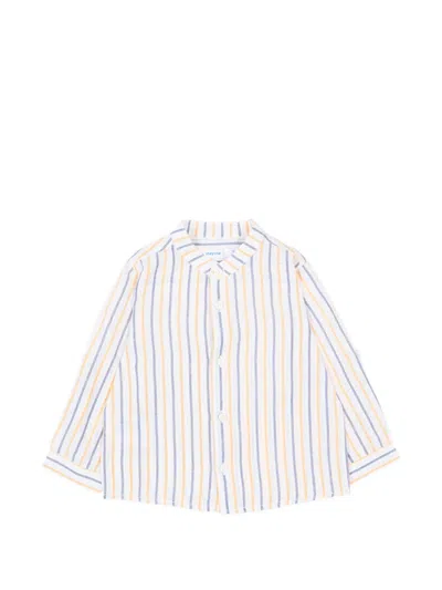 Mayoral Babies' Striped Long-sleeve Shirt In White