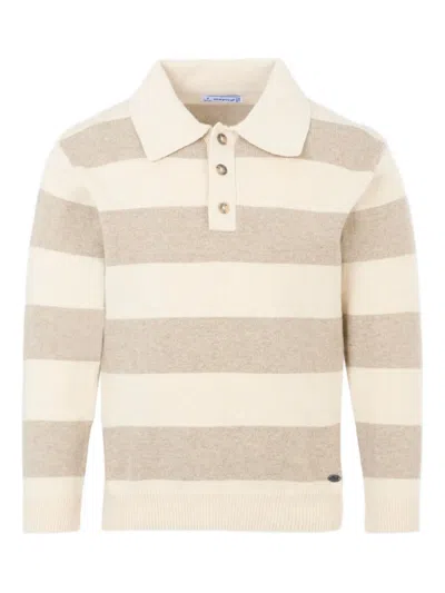 Mayoral Kids' Striped Polo-neck Sweater In Multi