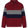 Mayoral Striped Polo Shirt In Red