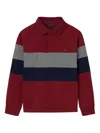 Mayoral Striped Polo Shirt In Red