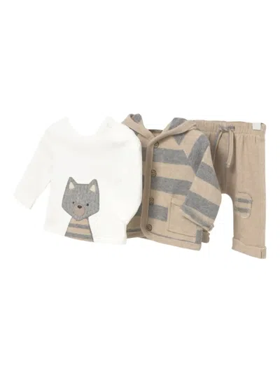 Mayoral Babies' Striped Trousers Set (set Of Three) In Yellow