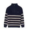 Mayoral Striped Zip-neck Sweater In Blue