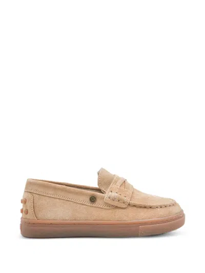 Mayoral Kids' Suede Stud-detail Loafers In Brown