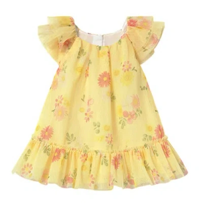 Mayoral Babies'  Sunflower Tulle Dress In Yellow