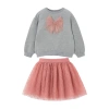 Mayoral Kids'  Sweatshirt And Tulle Skirt Set In Gray