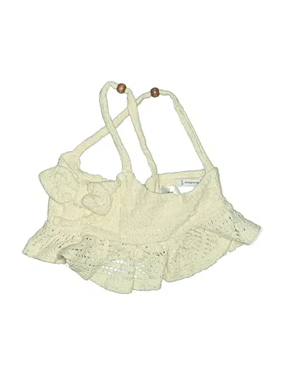 Pre-owned Mayoral Kids' Tank Top Ivory Halter Neckline Tops In White