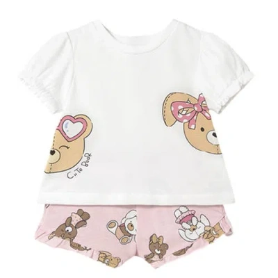 Mayoral Teddy Baby Rose Shorts Set