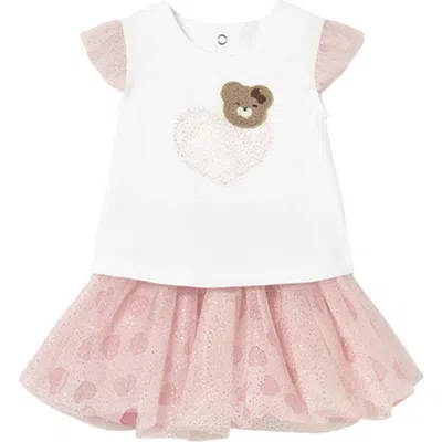 Mayoral Teddy Baby Rose Skirt Set