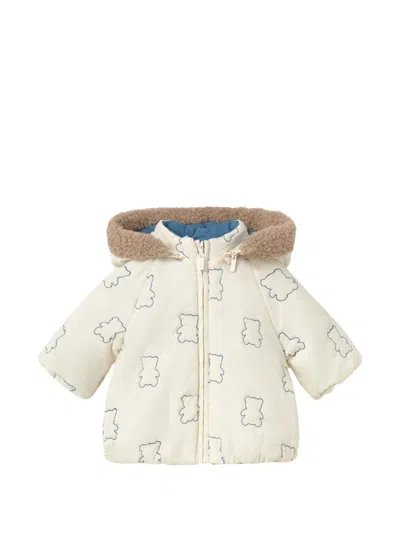Mayoral Babies' Teddy Bear-pattern Reversible Coat In Blue