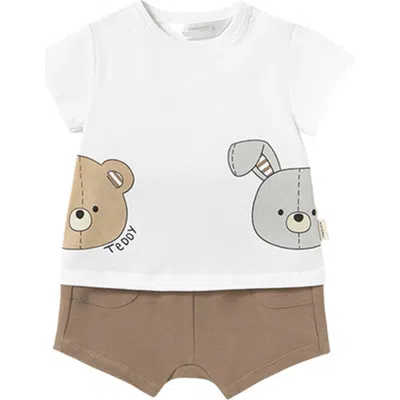 Mayoral Babies'  Teddy Muffin Shorts Set In Brown