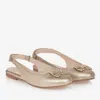 MAYORAL TEEN GIRLS GOLD FAUX LEATHER SLINGBACK SHOES